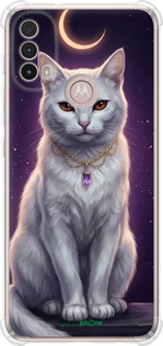 Силіконовий протиударний с посиленими кутами чехол Mystic White Cat Gothic Dark Purple Gold для Motorola E40 - 6805sp-2660 изображение 