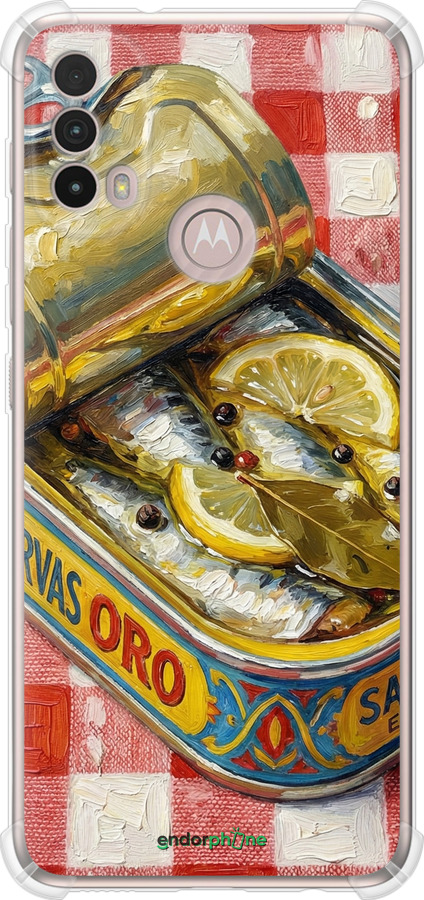 Силикон с усиленными углами чехол Vintage Sardine Tin Phone для Motorola E40 - 6772sp-2660 изображение 