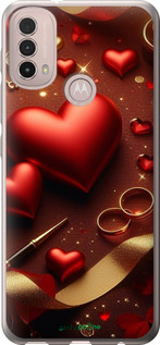 Силіконовий чехол Сердечки v3 для Motorola E40 - 5833u-2660 изображение 