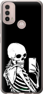 Силиконовый чехол Скелет делает Selfie для Motorola E40 - 6535u-2660 изображение 