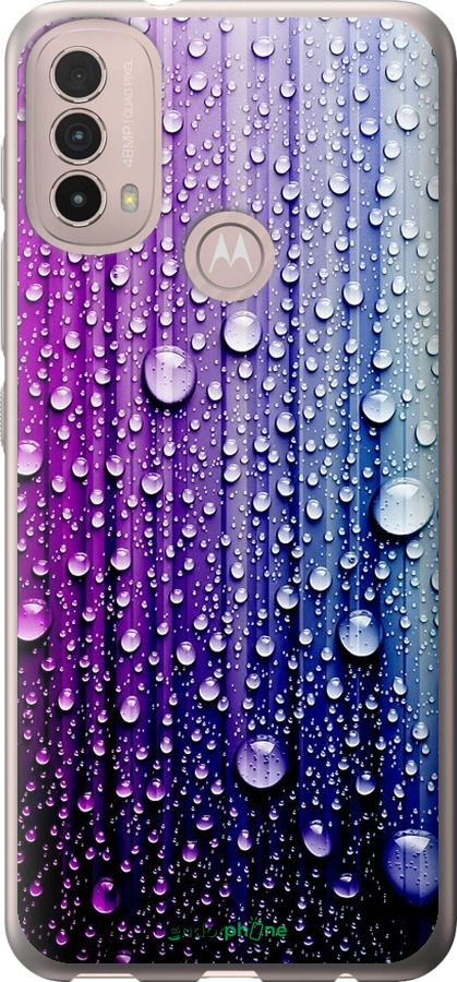 

Силіконовий чохол "Краплини води" для Motorola E40, Синій