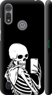 3D пластиковый матовый чехол Скелет делает Selfie для Motorola E6s - 6535m-2001 изображение 