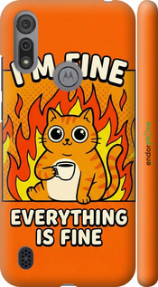 3D пластиковый матовый чехол Funny Cat для Motorola E6s - 6786m-2001 изображение 