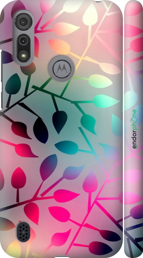 

3D пластиковий матовий чохол "Листя" для Motorola E6s