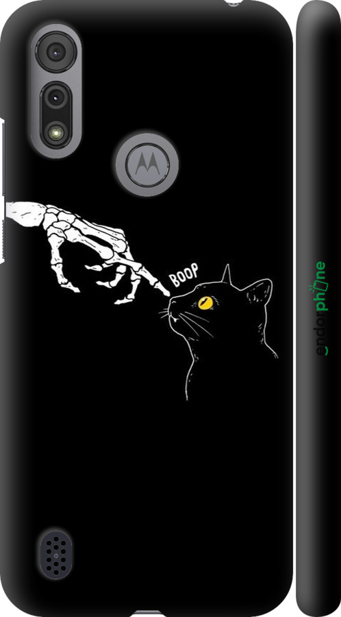 3D пластиковий матовий чехол Кішка для Motorola E6s - 6505m-2001 изображение 