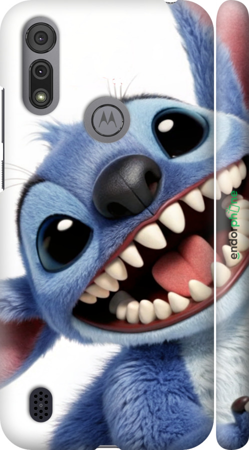 3D пластиковый матовый чехол Стич для Motorola E6i - 6684m-2355 изображение 