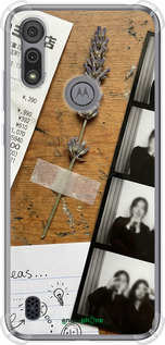 Силикон с усиленными углами чехол Aesthetic Scrapbook Collage для Motorola E6i - 6773sp-2355 изображение 