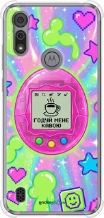 Силикон с усиленными углами чехол Y2K Aesthetic Retro Pet: Годуй мене кавою для Motorola E6i - 6784sp-2355 изображение 