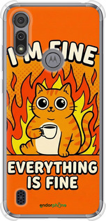 Силикон с усиленными углами чехол Funny Cat для Motorola E6i - 6786sp-2355 изображение 