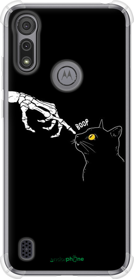 Силикон с усиленными углами чехол Кошка для Motorola E6i - 6505sp-2355 изображение 