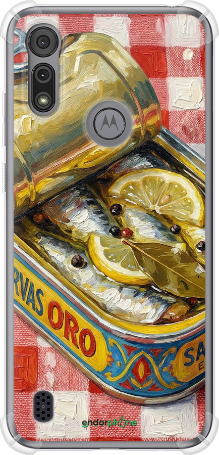 Силіконовий протиударний с посиленими кутами чехол Vintage Sardine Tin Phone для Motorola E6i - 6772sp-2355 изображение 