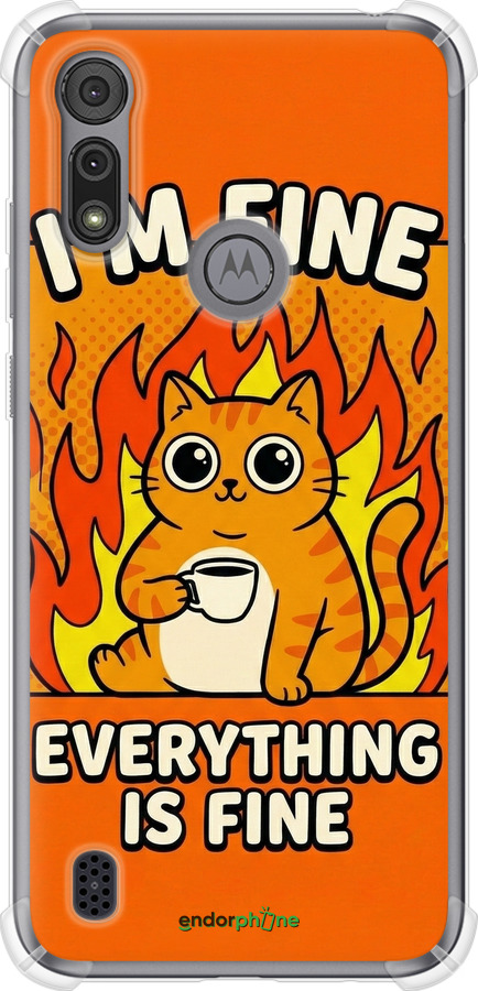 Силикон с усиленными углами чехол Funny Cat для Motorola E6i - 6786sp-2355 изображение 