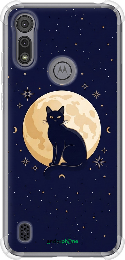 Силикон с усиленными углами чехол Cute Cat Celestial/Witchy для Motorola E6i - 6787sp-2355 изображение 