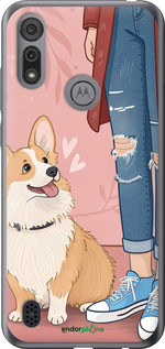 Силиконовый чехол Корги 3 для Motorola E6s - 6707u-2001 изображение 