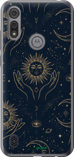Силиконовый чехол 'Celestial Harmony: Sun & Moon Gold Mystic Pattern' для Motorola E6i изображение 5