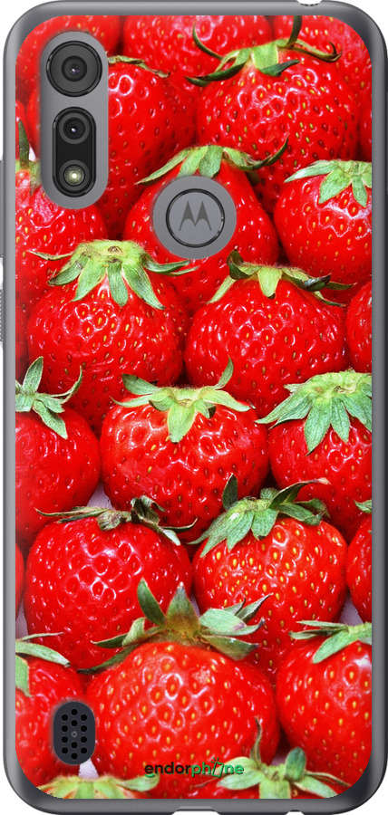 Силиконовый чехол Клубника для Motorola E6i - 6020u-2355 изображение 