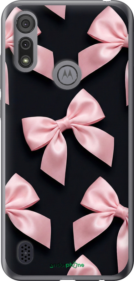 Силиконовый чехол Coquette Ribbons Dark Coquette для Motorola E6s - 6767u-2001 изображение 