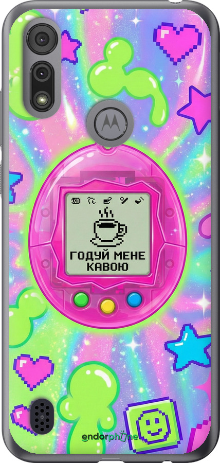 Силиконовый чехол Y2K Aesthetic Retro Pet: Годуй мене кавою для Motorola E6s - 6784u-2001 изображение 