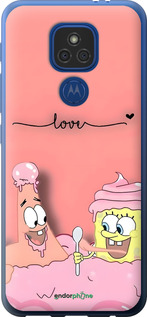 Силиконовый чехол Спанч Боб для Motorola E7 Plus - 6282u-2107 изображение 