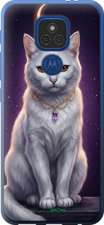 Силиконовый чехол Mystic White Cat Gothic Dark Purple Gold для Motorola E7 Plus - 6805u-2107 изображение 