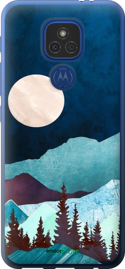 Силиконовый чехол Горная идиллия ночной пейзаж для Motorola E7 Plus - 6488u-2107 изображение 