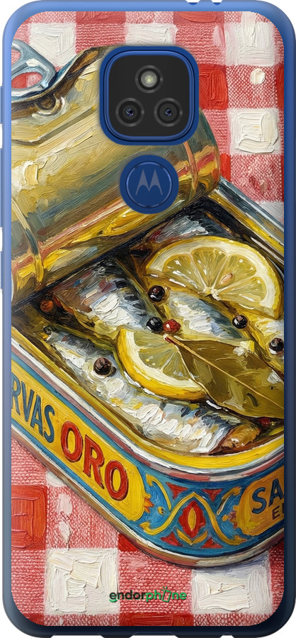 Силиконовый чехол Vintage Sardine Tin Phone для Motorola E7 Plus - 6772u-2107 изображение 