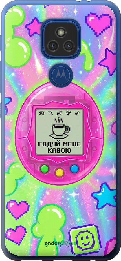 Силіконовий чехол Y2K Aesthetic Retro Pet: Годуй мене кавою для Motorola E7 Plus - 6784u-2107 изображение 