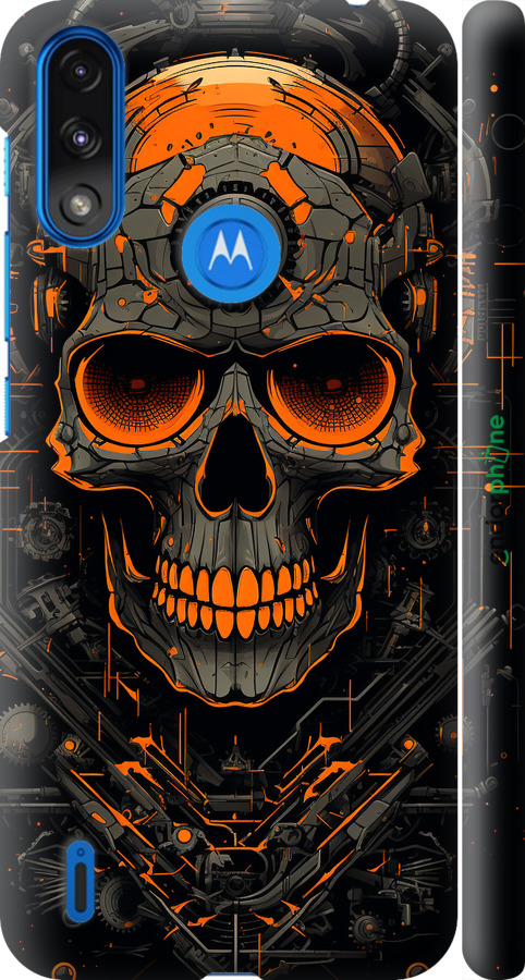 3D пластиковый матовый чехол Череп для Motorola E7 Power - 5952m-2284 изображение 
