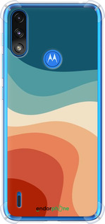 Силикон с усиленными углами чехол В стиле ретро с волнами для Motorola E7 Power - 6531sp-2284 изображение 