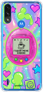 Силикон с усиленными углами чехол Y2K Aesthetic Retro Pet: Годуй мене кавою для Motorola E7 Power - 6784sp-2284 изображение 