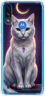 Силіконовий протиударний с посиленими кутами чехол Mystic White Cat Gothic Dark Purple Gold для Motorola E7 Power - 6805sp-2284 изображение 
