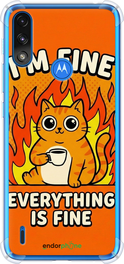 Силіконовий протиударний с посиленими кутами чехол Funny Cat для Motorola E7 Power - 6786sp-2284 изображение 