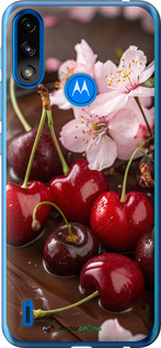 Силиконовый чехол Вишня в шоколаде для Motorola E7 Power - 6698u-2284 изображение 