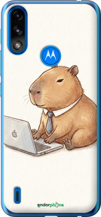Силіконовий чехол Funny Capybara CEO Working для Motorola E7 Power - 6777u-2284 изображение 