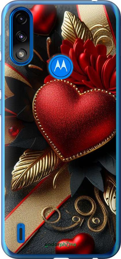 Силіконовий чехол Сердечки v2 для Motorola E7 Power - 5832u-2284 изображение 