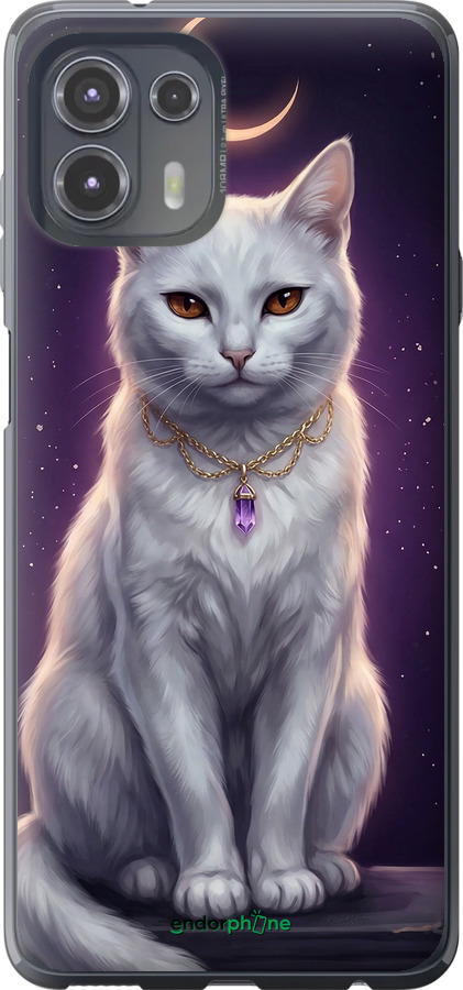 Силиконовый чехол Mystic White Cat Gothic Dark Purple Gold для Motorola Edge 20 Lite - 6805u-2496 изображение 