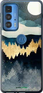 Силіконовий чехол Нічний краєвид з лісом та горами для Motorola Edge 20 Pro - 6493u-2662 изображение 