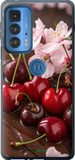 Силіконовий чехол Вишня у шоколаді для Motorola Edge 20 Pro - 6698u-2662 изображение 