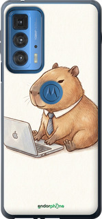 Силиконовый чехол 'Funny Capybara CEO Working' для Motorola Edge 20 Pro изображение 1