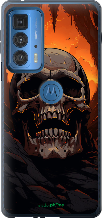 Силиконовый чехол Череп в пещере для Motorola Edge 20 Pro - 5959u-2662 изображение 