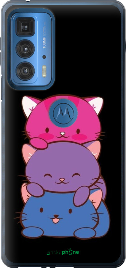 Силиконовый чехол Милые кошки для Motorola Edge 20 Pro - 6518u-2662 изображение 