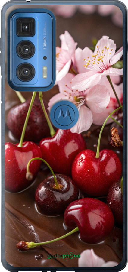 Силіконовий чехол Вишня у шоколаді для Motorola Edge 20 Pro - 6698u-2662 изображение 
