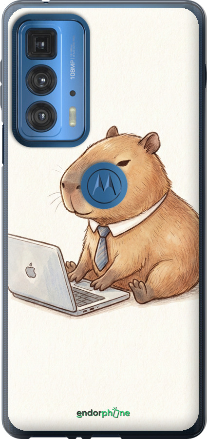 Силиконовый чехол Funny Capybara CEO Working для Motorola Edge 20 Pro - 6777u-2662 изображение 