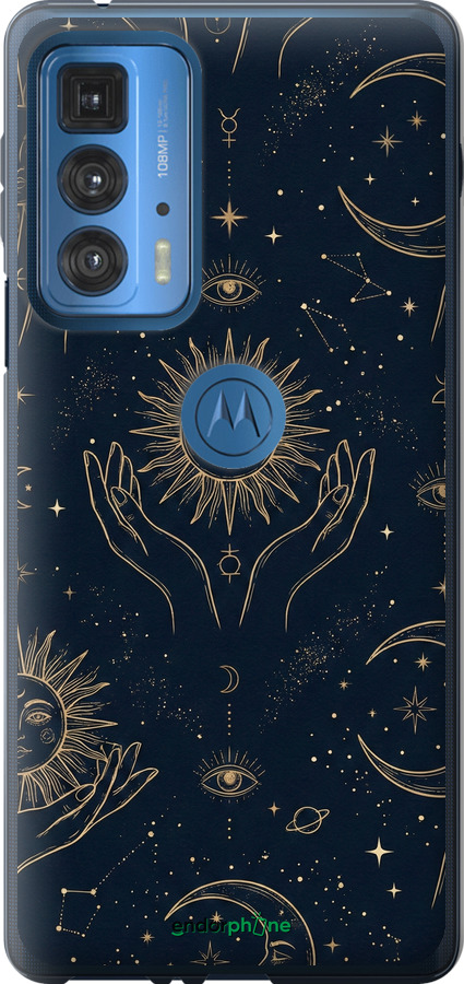 Силіконовий чехол Celestial Harmony: Sun & Moon Gold Mystic Pattern для Motorola Edge 20 Pro - 6778u-2662 изображение 