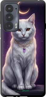 TPU чехол Mystic White Cat Gothic Dark Purple Gold для Motorola Edge 20 - 6805b-2497 изображение 
