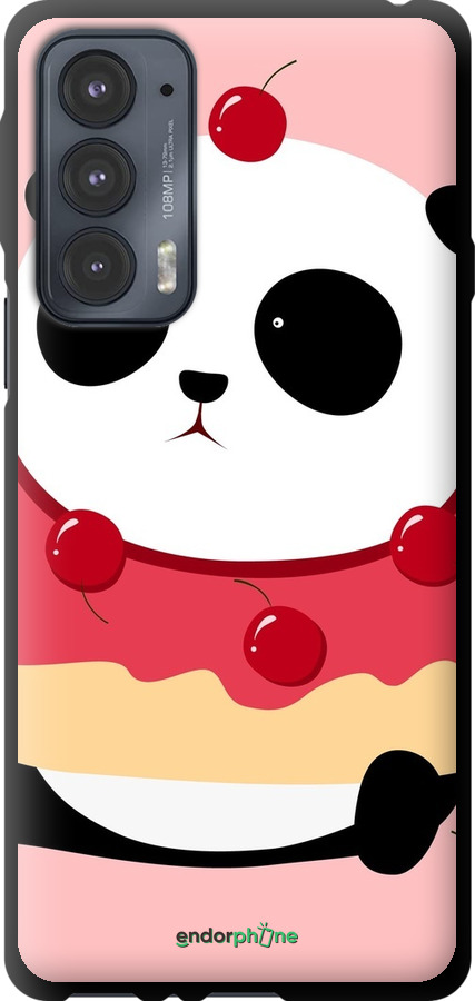 TPU чехол Панда с пончиком для Motorola Edge 20 - 3991b-2497 изображение 