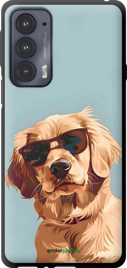 TPU чехол Пес в очках для Motorola Edge 20 - 6381b-2497 изображение 