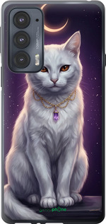 Силиконовый чехол Mystic White Cat Gothic Dark Purple Gold для Motorola Edge 20 - 6805u-2497 изображение 