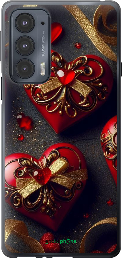 Силиконовый чехол Сердечки v4 для Motorola Edge 20 - 5834u-2497 изображение 