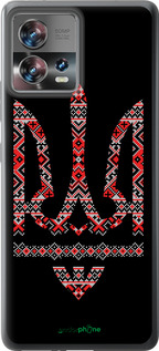 Силиконовый чехол Герб - вышиванка на черном фоне для Motorola Edge 30 Fusion 5G - 1196u-3198 изображение 